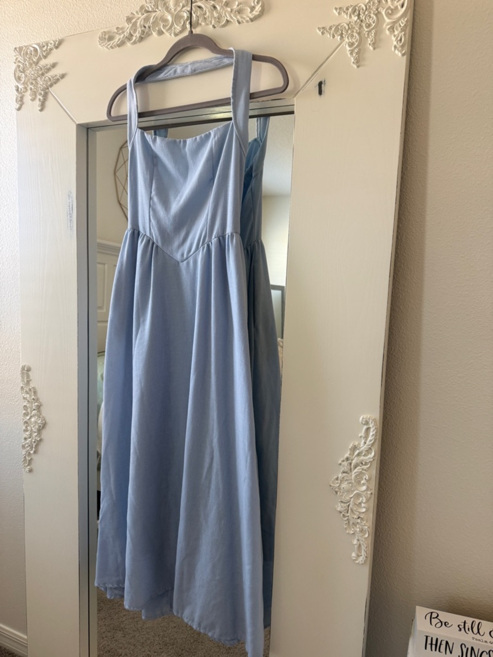 Light Blue Sleeveless Midi Dress